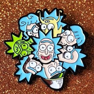 3/$20 Rick and Morty Citadel of Ricks Many Faces Circle Wheel Enamel Pin